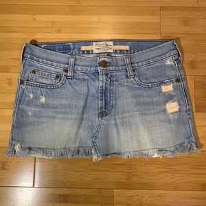 Abercrombie & Fitch Denim Cutoff Mini Skirt Sz 2
